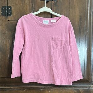 Zara Pink Long Sleeve Tee Relaxed Fit